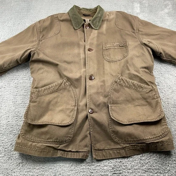 VTG LL Bean Jacket Mens XL Chore Barn Field Coat Corduroy Collar Wool Liner - Picture 3 of 12